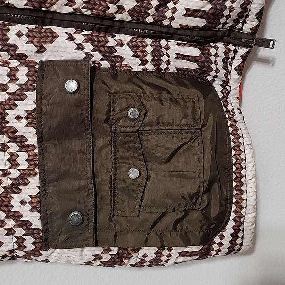 Men's Sean John Mens Brown Orange Print Puffer Vest Size XXL - Picture 3 of 9